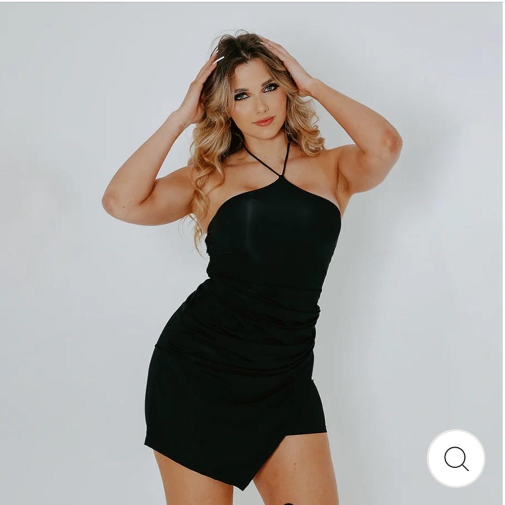 Klassy Network HALTER TIE BRAMI DRESS Black